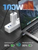 CABLETIME καλώδιο USB-C CT-CMCM2, USB 3.1, 100W, 20Gbps, 4K, 1.5m, μαύρο - Image 2