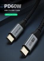 CABLETIME καλώδιο USB-C σε USB-C CT-CMCM, 60W, 480Mbps, 2m, μαύρο - Image 2