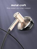 LDNIO earphones με μικρόφωνο HP09, 3.5mm σύνδεση, Φ13mm, 1.2m, ροζ χρυσό - Image 2