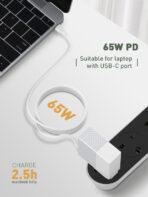 LDNIO καλώδιο USB-C σε USB-C LC122C, 65W PD, 2m, λευκό - Image 2