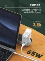 LDNIO καλώδιο USB-C σε USB-C LC131C, 65W PD, 1m, λευκό - Image 2