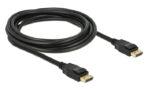 DELOCK καλώδιο DisplayPort 1.2 83807, 4K/60Hz, 21.6 Gbps, 3m, μαύρο - Image 2