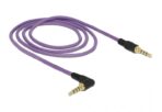 DELOCK καλώδιο Jack stereo σε Jack stereo 4pin 3.5mm, 90°, μωβ, 1m - Image 2