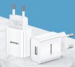 USAMS φορτιστής τοίχου T18, 1x USB, 2.1A, λευκός - Image 2