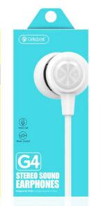 CELEBRAT earphones με μικρόφωνο G4, 3.5mm σύνδεση, Φ10mm, 1.2m, λευκό - Image 2