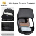 GOLDEN WOLF τσάντα πλάτης GB00399, με θήκη laptop 15.6", 20L, μαύρη - Image 2