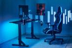 BRATECK gaming γραφείο GMD11-3, ρυθμιζόμενο ύψος, 136x60cm, RGB, μαύρο - Image 2