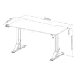 BRATECK gaming γραφείο GMD11-3, ρυθμιζόμενο ύψος, 136x60cm, RGB, μαύρο - Image 3
