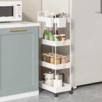 HOME USE τρόλει κουζίνας HUH-0163, 4 θέσεων, 40x21.5x91.5cm, λευκό - Image 2