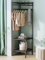 HOME USE κρεμάστρα δαπέδου HUH-0165, μεταλλική, γωνιακή, 40x188cm, μαύρη - Image 2