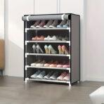 HOME USE υφασμάτινη παπουτσοθήκη HUH-0180 με 5 ράφια, 60x30x90cm, γκρι - Image 2