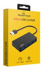 POWERTECH USB hub PT-1145, 4x θυρών, 5Gbps, USB σύνδεση, μαύρο - Image 2