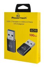 POWERTECH αντάπτορας USB 3.0 σε USB-C PTR-0147, 10 Gbps, 60W, γκρι - Image 2