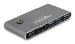 DELOCK DisplayPort KVM switch 18646 με 4x θύρες USB 5Gbps, 8K/30Hz, γκρι - Image 2