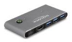 DELOCK HDMI KVM switch 18647 με 4x θύρες USB 5Gbps, 8K/30Hz, γκρι - Image 2