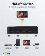 GOOBAY HDMI switch 58489 με τηλεχειριστήριο, 4 σε 1, 4K/60Hz, μαύρο - Image 2