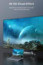 CABLETIME HDMI switch CT-HS4K3 με ασύρματο χειριστήριο, 3 σε 1, 4K, γκρι - Image 2
