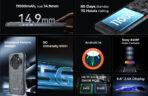 OUKITEL smartphone WP35 5G, 6.6", 8/256GB, IP68/IP69K, 11000mAh, γκρι - Image 2