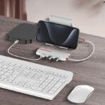 LDNIO docking station DS-26U, 6 θυρών, USB-C σύνδεση, 4K, 100W PD, λευκό - Image 2