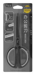FIZZ ψαλίδι FZ212003-W με χάρακα, μεταλλική λεπίδα, 17cm, μαύρο-λευκό - Image 2