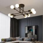 POWERTECH φωτιστικό οροφής HLL-0152, 8x E27, μεταλλικό, μαύρο - Image 2
