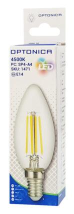 OPTONICA LED λάμπα Candle C35 Filament 1471, 4W, 4500K, E14, 400lm - Image 2