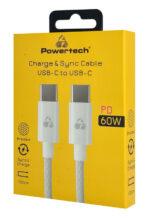 POWERTECH καλώδιο USB-C PTR-0183, 60W, 480Mbps, 1m, λευκό - Image 2