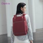 CHANTRIA γυναικεία τσάντα πλάτης CB00639 με θήκη laptop 14", 12.5L, κόκκινη - Image 2