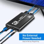POWERTECH video capture CAB-H164, HDMI/USB σύνδεση, 4K/60Hz, μαύρο - Image 2
