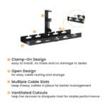 BRATECK cable management γραφείου CC11-10-1, μεταλλικό, 40x12.9x19cm, μαύρο - Image 2