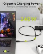 GOOBAY καλώδιο USB-C 74185, USB4, 240W, 40Gbps, 8K/60Hz, 1.8m, μαύρο - Image 2