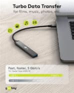 GOOBAY USB hub 74460, 5x θυρών, USB 3.2, 5Gbps, 100W, USB-C σύνδεση, γκρι - Image 2
