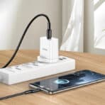 KAKUSIGA καλώδιο USB-C σε USB-C KSC-984, σιλικόνης, 60W, 480Mbps, 1m, λευκό - Image 2