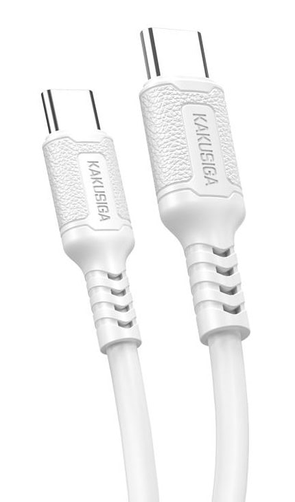 KSC-984-CC-WH KAKUSIGA καλώδιο USB-C σε USB-C KSC-984, σιλικόνης, 60W, 480Mbps, 1m, λευκό - Image 1