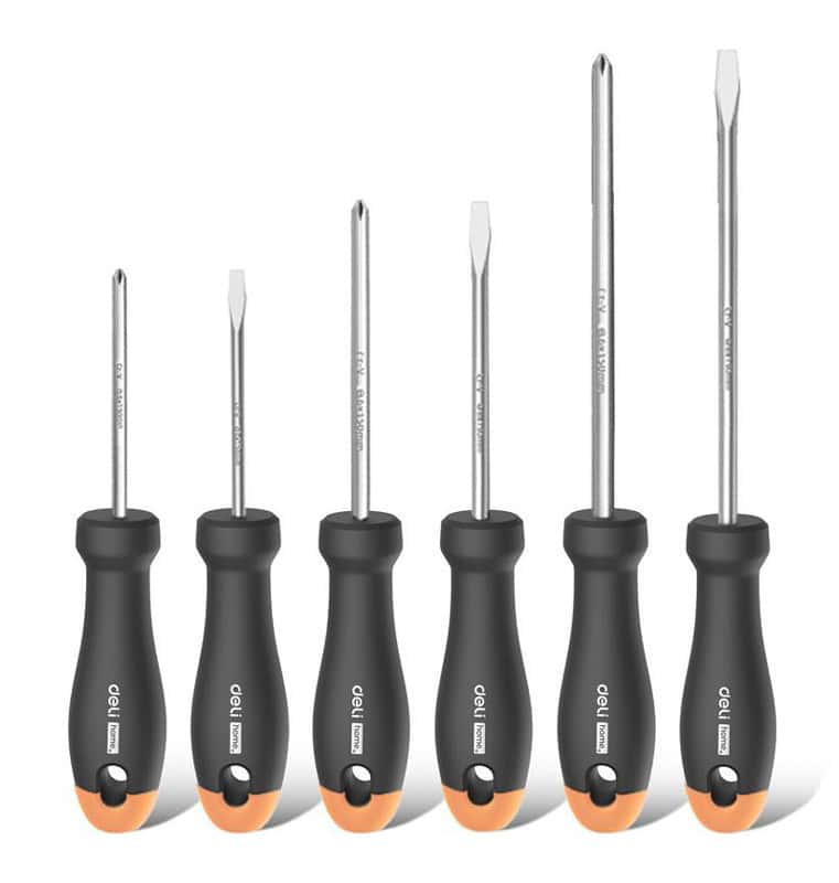 HT1006C DELI σετ κατσαβίδια HT1006C, 3x ίσια & 3x σταυρωτά, μαγνητικά, 6τμχ - Image 1