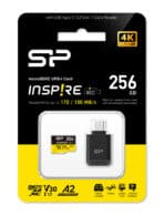 SILICON POWER κάρτα μνήμης microSDXC Inspire με card reader, 256GB, UHS-I U3 A1 V30 - Image 2