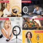 APEXEL φωτιστικό δαχτυλίδι LED APL-FL10JJ13Y με μίνι τρίποδα, Φ26cm - Image 2
