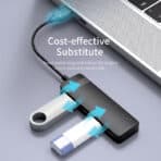 ORICO USB hub FL02, 4x θυρών, USB 2.0, 480Mbps, USB σύνδεση, μαύρο - Image 2