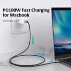 CABLETIME καλώδιο USB-C σε USB-C CT-C160-U31-TB3, 100W, 40Gbps, 4K/60Hz, 0.5m, μαύρο - Image 2