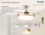 BRUNO BRN-0226 Ανεμιστήρας οροφής με LED φως, AC 82W, 42", O107x47εκ., χρυσός - Image 2