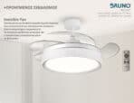 BRUNO BRN-0227 Ανεμιστήρας οροφής με LED φως, AC 82W, 42", O107x47εκ., λευκός - Image 2