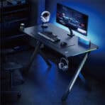 POWERTECH gaming γραφείο PT-1498 με RGB φωτισμό, 120x60x75cm, μαύρο - Image 2