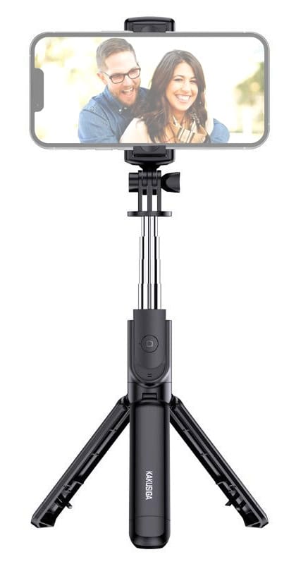 KSC-1143 KAKUSIGA selfie stick KSC-1143 με τρίποδο, έως 70cm, Bluetooth, μαύρο - Image 1