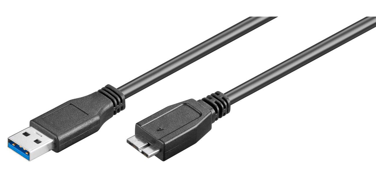 95169 GOOBAY καλώδιο USB 3.0 σε USB 3.0 micro Τype B 95169, 15W, 5Gbps, 1m, μαύρο - Image 1