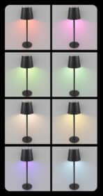 POWERTECH LED επιτραπέζιο φωτιστικό HLL-0195, RGB, ρυθμιζόμενο, επαναφορτιζόμενο, μαύρο - Image 2