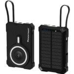 POWERTECH ηλιακό power bank PT-1505 με καλώδιο, 10000mah, magnetic wireless, 35W, μαύρο