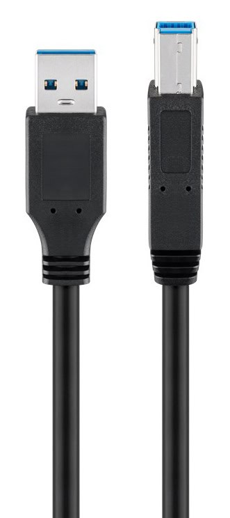 95722 GOOBAY καλώδιο USB 3.0 σε USB Type B 95722, 0.5m, 5Gbps, μαύρο - Image 1