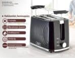 BRUNO φρυγανιέρα BRN-0274, 2 θέσεων, 900W, με σχάρα ψησίματος, μαύρη - Image 2
