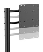 BRATECK βάση τηλεόρασης δαπέδου FS54-22T-02W, 17-43", έως 15kg, με ράφι & ροδάκια, μαύρη - Image 2