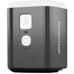 POWERTECH μίνι τρόμπα PT-1554 με φακό, 5W, επαναφορτιζόμενη, μαύρη